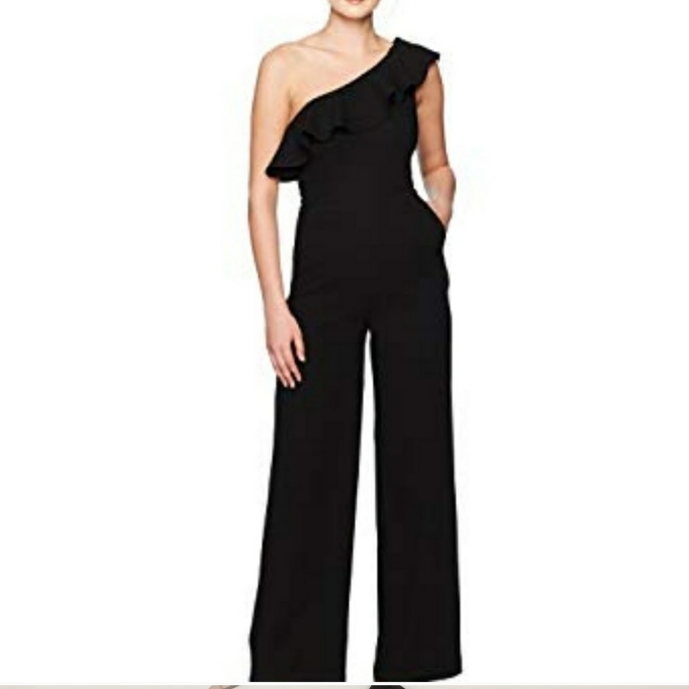 One Shoulder Ruffle Jumpsuit
